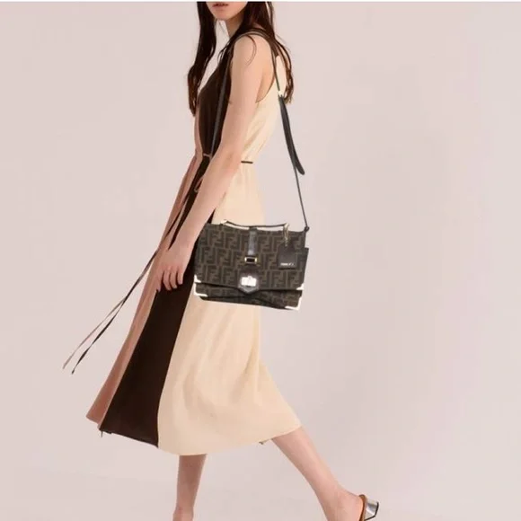 Fendi Bag Zucca Vitello Classic No. 1 Satchel Tobacco Moro Crossbody Top handle - Picture 17 of 17